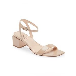 AGL Womens Angie Ankle Strap Heeled Sandals Size 38.5 Beige Nude Patent Leather